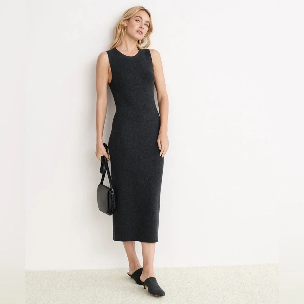 JENNI KAYNE Sleeveless Sweater Dress Charcoal